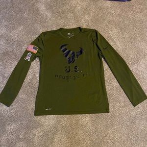Nike Men’s Houston Texans Olive salute to service LS dri-fit T-shirt size M